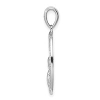 Sterling Silver Rhodium Plated Diamond Mother and Child Pendant view 2