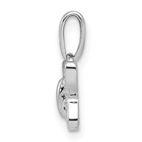 Sterling Silver Rhodium-plated Butterfly Pendant with Diamond Accent Dainty view 2
