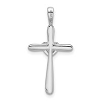 Sterling Silver Rhodium & Diam. Cross Pendant with Heart view 4