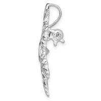 Sterling Silver Rhodium-plated CZ Snowflake Brooch Pin view 2
