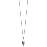 White Night Sterling Silver Rhodium-plated Blue Diamond Necklace with 2 Inch Extender, 18" view 2