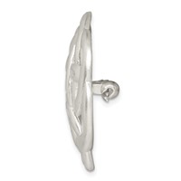 Sterling Silver Satin Finish Diamond-cut Celtic Knot Brooch Pin view 2