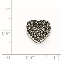 Sterling Silver Marcasite Heart Pendant view 2