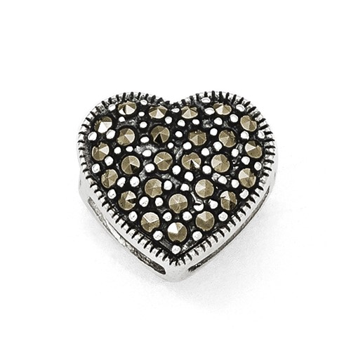 Sterling Silver Marcasite Heart Pendant