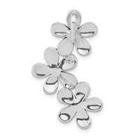 Sterling Silver Antiqued Marcasite Flower Chain Slide Pendant view 4