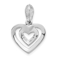 Sterling Silver Polished & Antiqued Marcasite Heart Pendant view 4