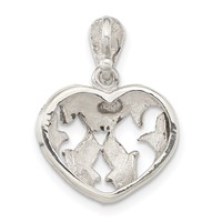 Sterling Silver Antiqued Marcasite Heart Pendant view 4