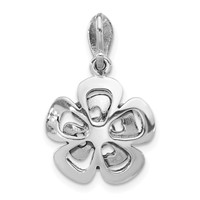 Sterling Silver Polished & Antiqued Marcasite Flower Pendant view 4