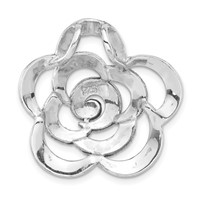 Sterling Silver Antiqued Marcasite Flower Chain Slide Pendant view 4