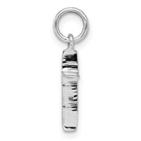 Sterling Silver Rhodium-plated Polished Cross Pendant view 2