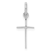 Sterling Silver Rhodium-plated Polished Cross Pendant view 1
