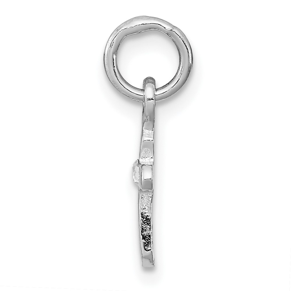 Sterling Silver RH-pltd Child's Apr Clear Preciosca Crystal Cross Pendant (QP4033APR)