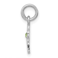 Sterling Silver Rhodium-plated Light Green Crystal Cross Petite Pendant view 2