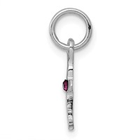 Sterling Silver Rhodium-plated Purple Crystal Cross Petite Pendant view 2