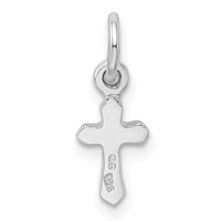 Sterling Silver Rhodium-plated Purple Crystal Cross Petite Pendant view 3