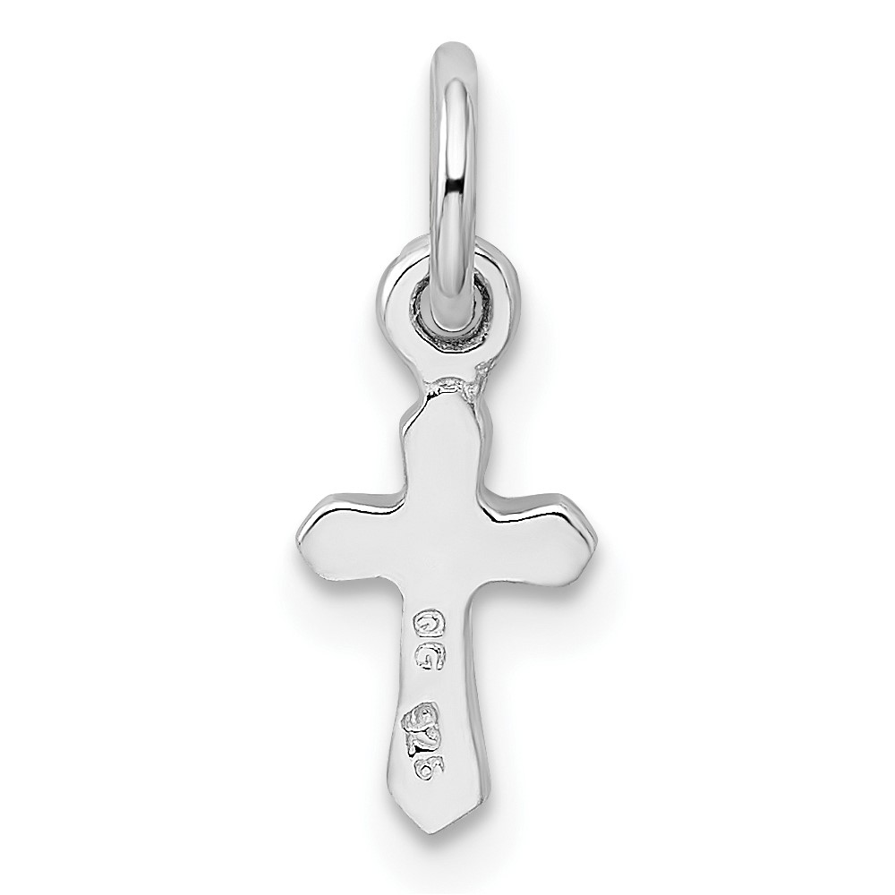 Sterling Silver RH-pltd Child's July Red Preciosca Crystal Cross Pendant (QP4033JUL)