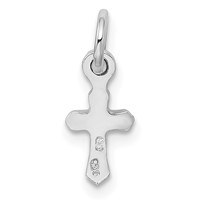 Sterling Silver Rhodium-plated Lavendar Crystal Cross Petite Pendant view 3