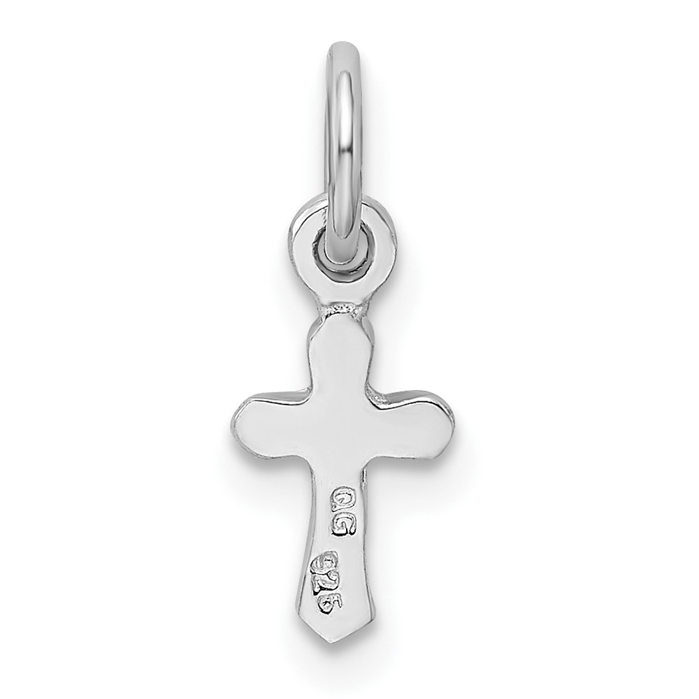 Sterling Silver RH-pltd Child's May Green Preciosca Crystal Cross Pendant (QP4033MAY)