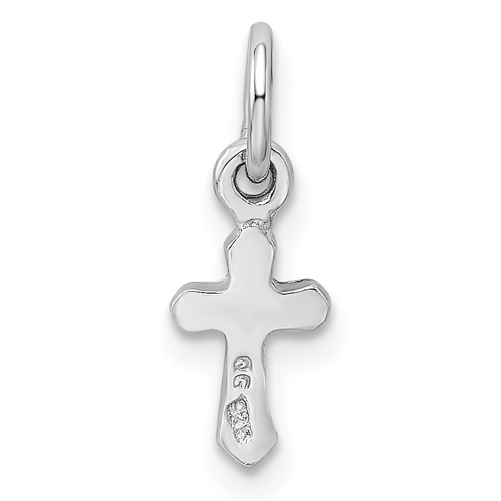 Sterling Silver RH-pltd Child's Nov Yellow Preciosca Crystal Cross Pendant (QP4033NOV)
