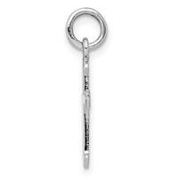 Sterling Silver Rhodium-plated Polished Cross Pendant view 2