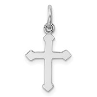 Sterling Silver Rhodium-plated Polished Cross Pendant view 4