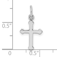 Sterling Silver Rhodium-plated Polished Cross Pendant view 3