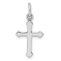 Sterling Silver Rhodium-plated Polished Cross Pendant view 1