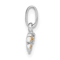 Sterling Silver Child's Rhodium-Plated Yellow Enamel Butterfly Pendant view 2