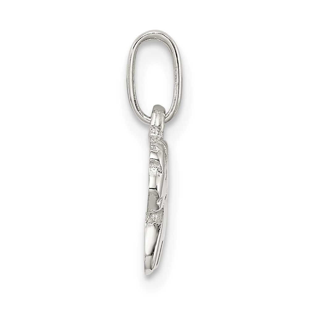 Sterling Silver Rhodium-plated Polished Pony Children's Pendant (QP4039)