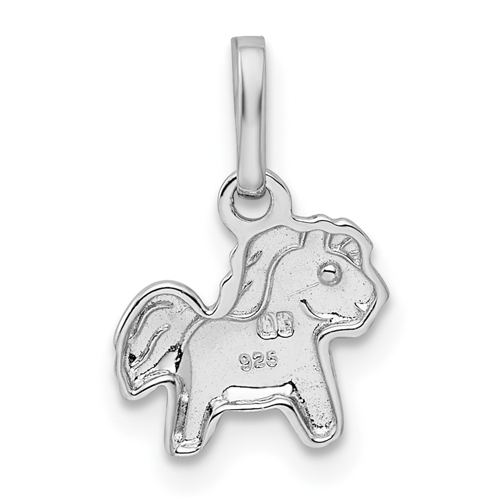 Sterling Silver Rhodium-plated Polished Pony Children's Pendant (QP4039)