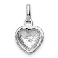 Sterling Silver RH-plated Polished Red Enameled Hearts Children's Pendant view 4