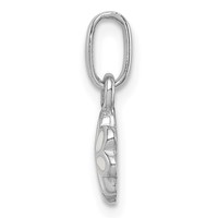 Sterling Silver Rhodium-plated White & Yellow Enameled Daisy Petite Pendant view 2