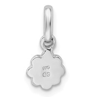 Sterling Silver Rhodium-plated White & Yellow Enameled Daisy Petite Pendant view 4