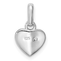 Sterling Silver RH-plated Pink Glitter Enameled Heart Children's Pendant view 3