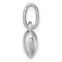 Sterling Silver Rhodium-plated Polished Petite Heart Pendant view 2