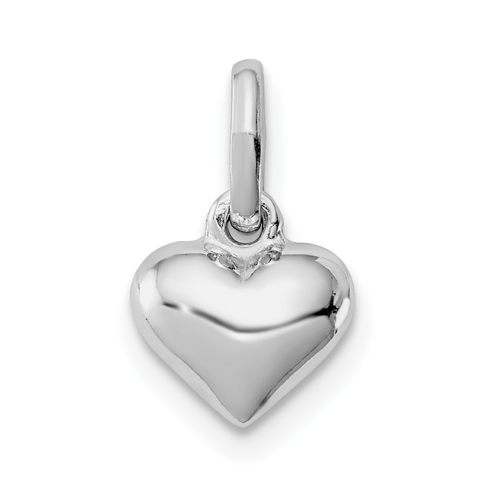 Sterling Silver Rhodium-plated Polished Heart Children's Pendant (QP4048)