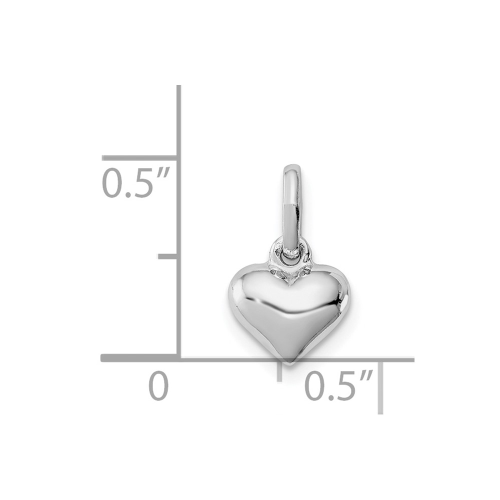 Sterling Silver Rhodium-plated Polished Heart Children's Pendant (QP4048)