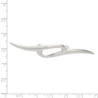Sterling Silver Polished Double Scroll Brooch Pin view 2