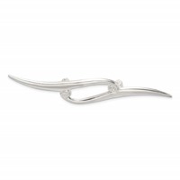 Sterling Silver Polished Double Scroll Brooch Pin view 1
