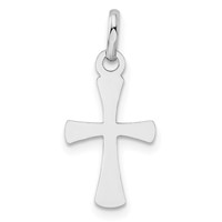 Sterling Silver Rhodium-plated Polished Cross Pendant view 4