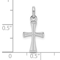 Sterling Silver Rhodium-plated Polished Cross Pendant view 3