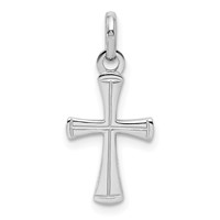 Sterling Silver Rhodium-plated Polished Cross Pendant view 1
