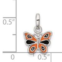 Sterling Silver Enamel Kid's Butterfly Pendant view 3