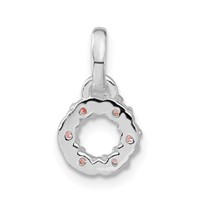 Sterling Silver Children's Polished Pink CZ Circle Pendant view 4