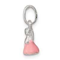 Sterling Silver Pink Enamel Angel Kid's Pendant view 2