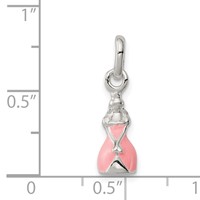 Sterling Silver Children's Pink Enameled Princess Pendant view 3