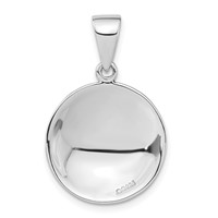 Sterling Silver Rhodium & Gold-plated Polished Beaded Circle Pendant view 4