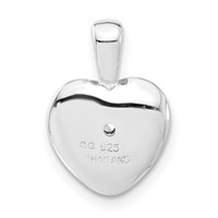 Sterling Silver Polished CZ Heart Pendant view 4