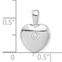 Sterling Silver Polished CZ Heart Pendant view 3