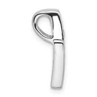 Sterling Silver Brushed & Polished CZ Slide view 2